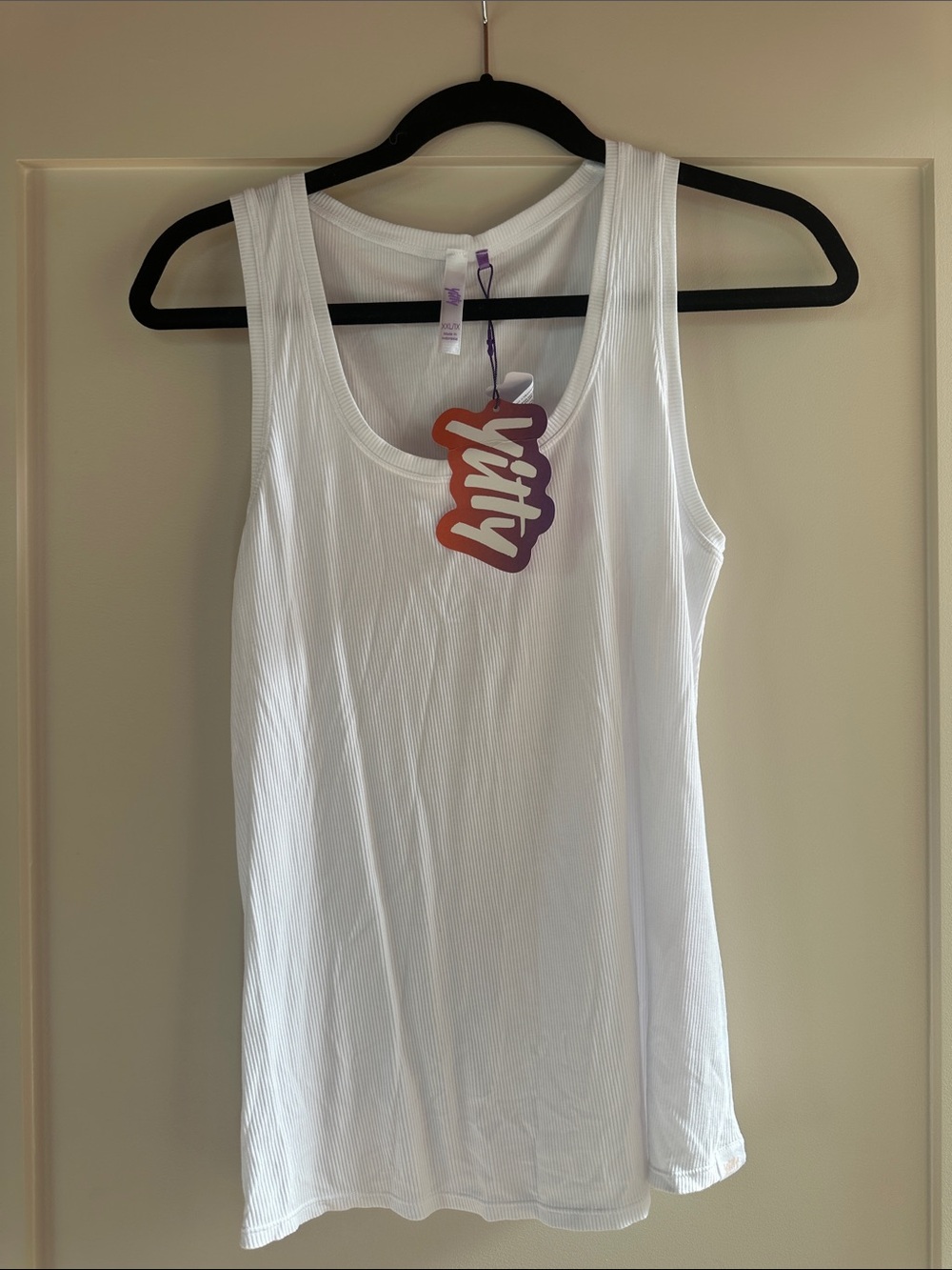 Yitty White Ribbed Scoop Neck Tank Top
